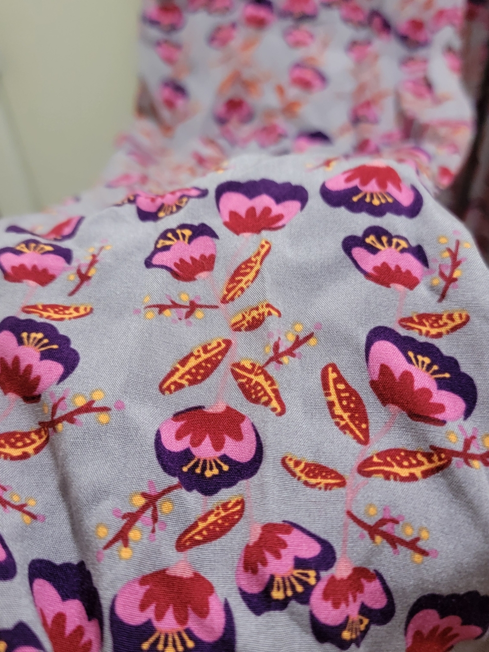 NATURAL LIFE Charcoal Smocked Tank Jumpsuit with Purple And Pink Flowers - Picture 4 of 7